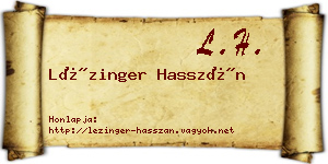 Lézinger Hasszán névjegykártya